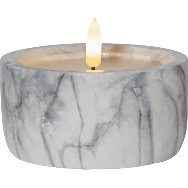 LED Stumpenkerze Flamme Marble