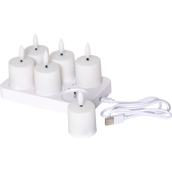 LED Ljus 6-pack Flamme Charge