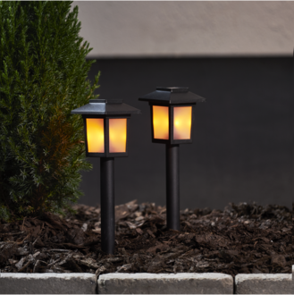 Solar Bollard 2 Pack Flame Mini
