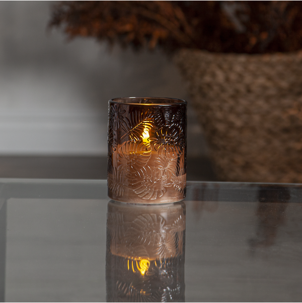 LED Pillar Candle Flamme Leaf