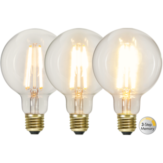 LED Lamp E27 G95 Soft Glow 3-step memory