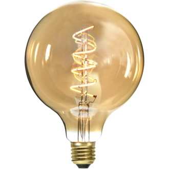 LED Lamp E27 G125 Decoled Spiral Amber