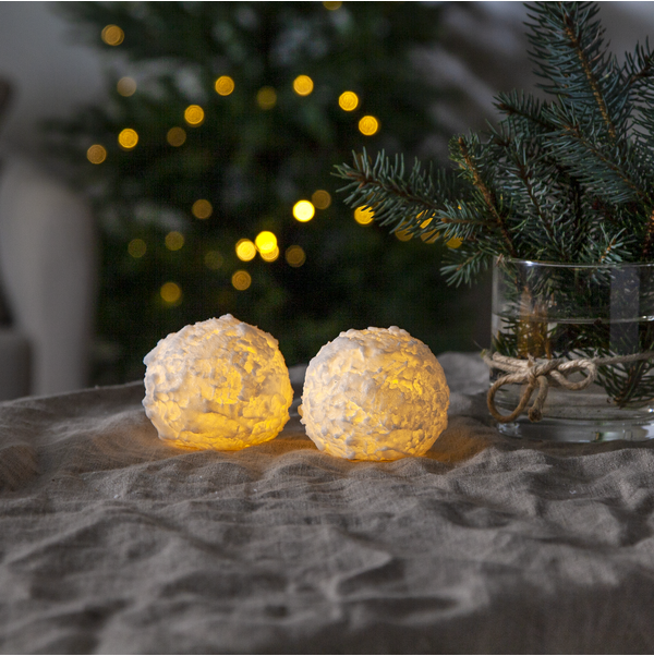 LED Pillar Candle 2 pack Snowball
