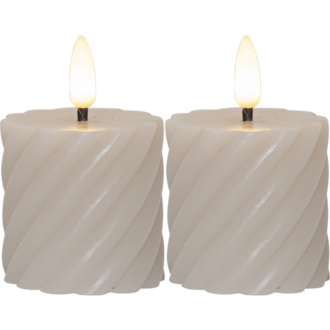 LED Pillar Candle 2 pack Flamme Swirl