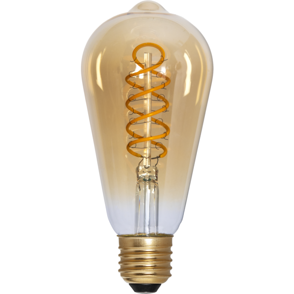LED Lamp E27 ST64 Decoled Spiral Amber