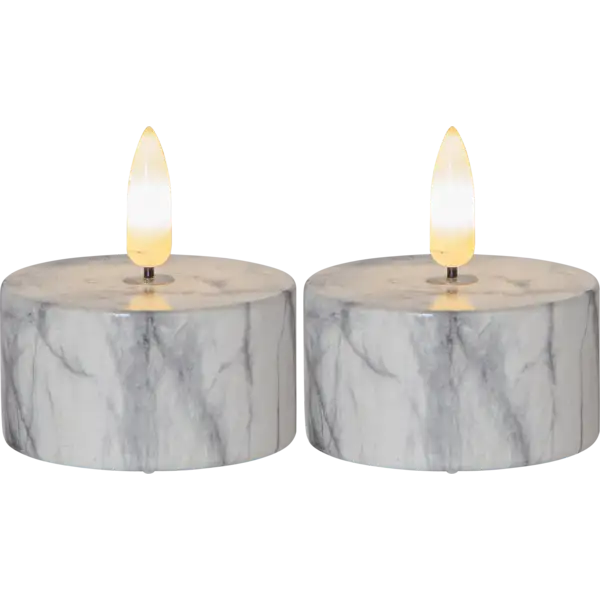 LED Värmeljus 2-pack Flamme Marble