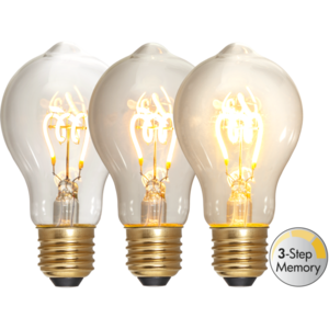 LED Lamp E27 TA60 Decoled Spiral Clear 3-step memory