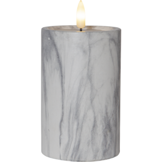 LED Pillar Candle Flamme Marble