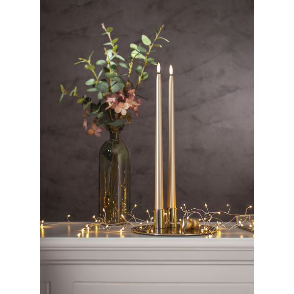 LED Dinner Candle 2 pack Flamme Metal