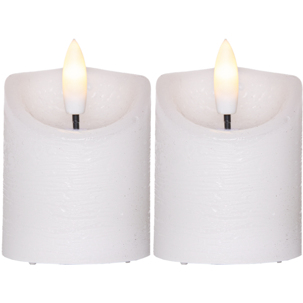LED Pillar Candle 2 pack Flamme Rustic