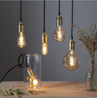 LED Lamp E27 G95 Decoled Spiral Amber