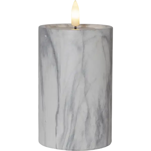 LED Stumpenkerze Flamme Marble