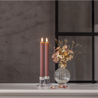 LED Dinner Candle 2 pack Flamme Stripe