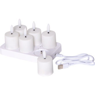 LED Candle 6 Pack Flamme Charge