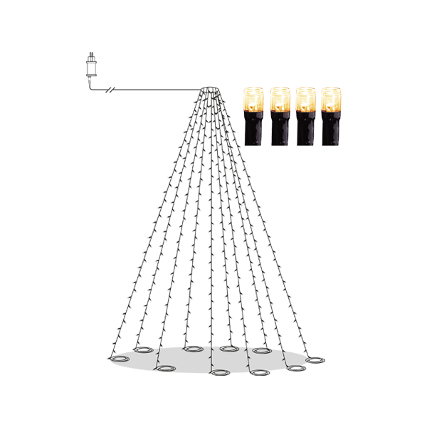 Flagpole Lights Shiny Warm White