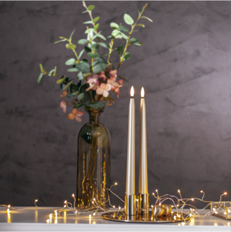 LED Dinner Candle 2 pack Flamme Metal
