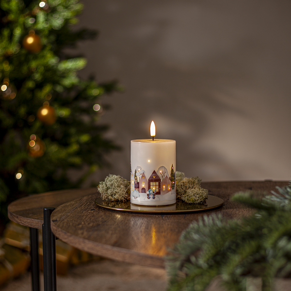 LED Pillar Candle Flamme Winterland