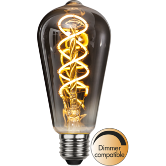 LED Lamp E27 ST64 Decoled Spiral Smoke