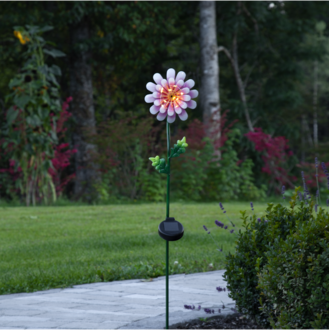 Solar Decoration Pink Daisy