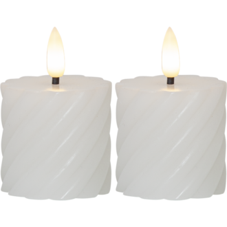 LED Pillar Candle 2 pack Flamme Swirl