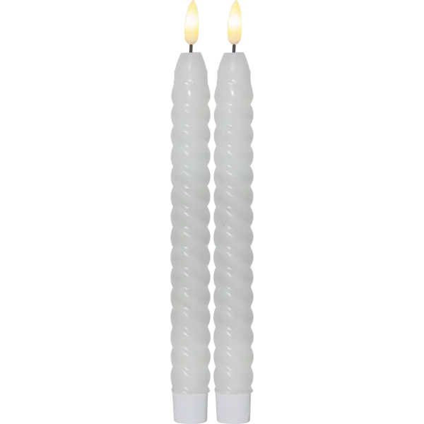LED Leuchterkerze 2er Set Flamme Swirl