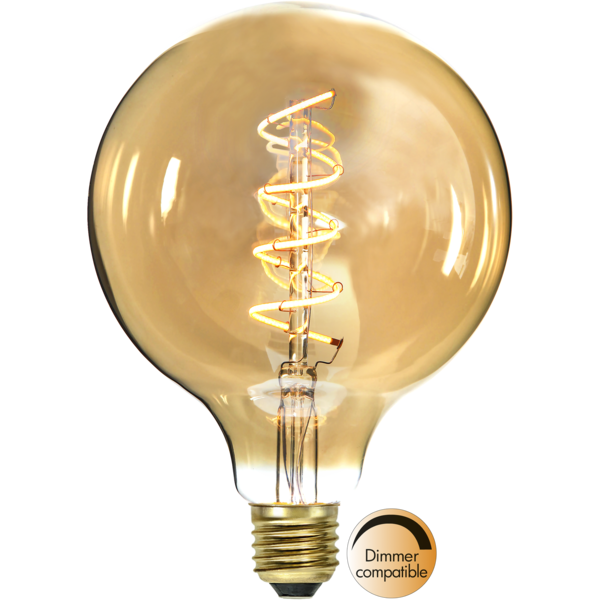 LED Lamp E27 G125 Decoled Spiral Amber