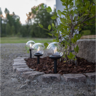 Solar Bollard 3 Pack Globe