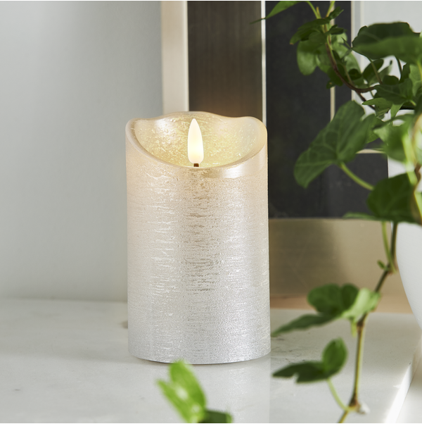 LED Pillar Candle Flamme Rustic