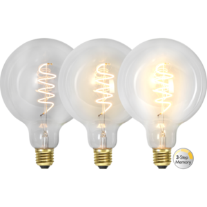 LED Lamp E27 G125 Decoled Spiral Clear 3-step memory