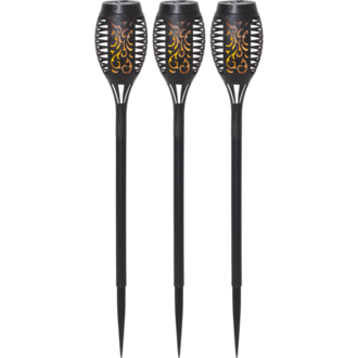 Solar Bollard 3 Pack Flame Mini