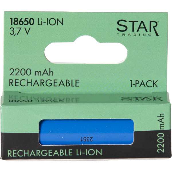 Rechargeable Battery 18650 3,7V 2200mAh Li-ion