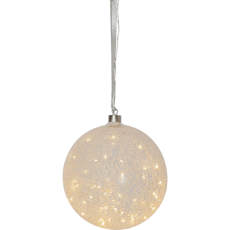 Glass Bauble Glow Snow