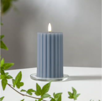 LED Pillar Candle Flamme Stripe