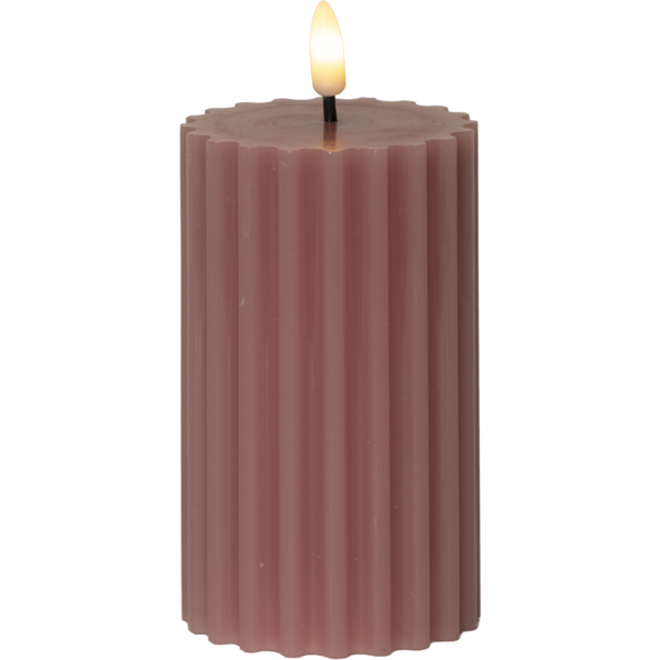 LED Pillar Candle Flamme Stripe