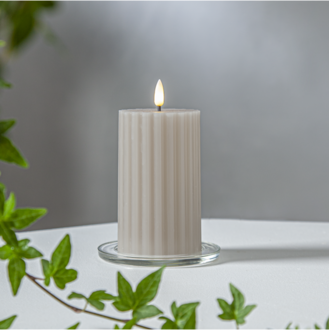 LED Pillar Candle Flamme Stripe