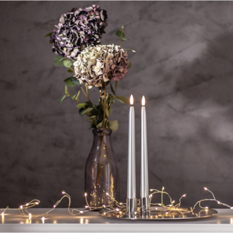 LED Dinner Candle 2 pack Flamme Metal