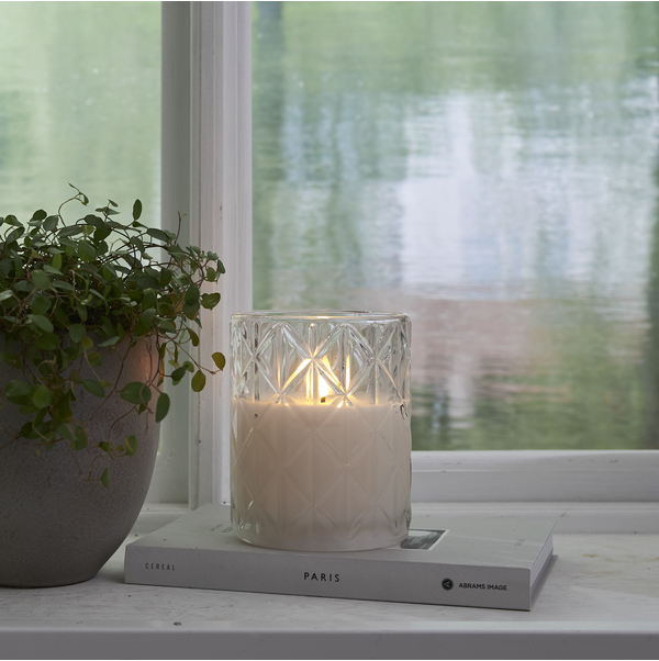 LED Pillar Candle Flamme Romb