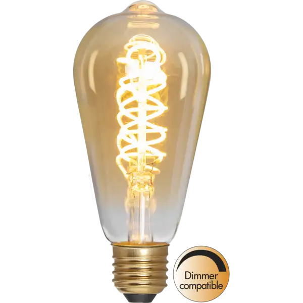 LED-lampa E27 Lyktlampa Decoled Spiral Amber
