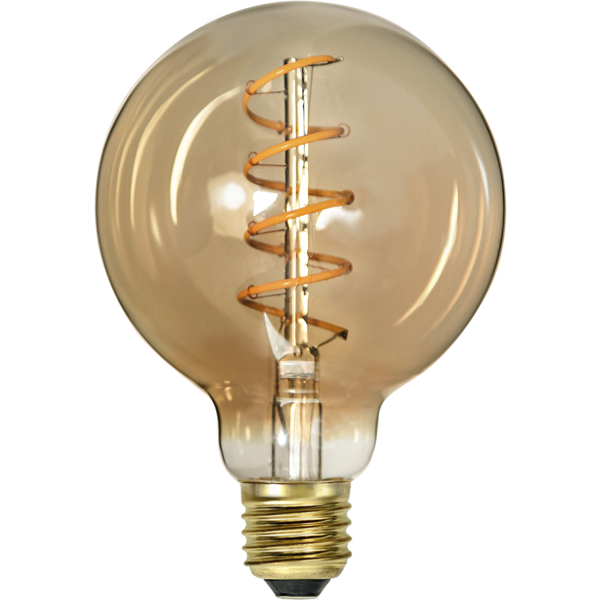 LED Lamp E27 G95 Decoled Spiral Amber