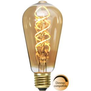 LED Lamp E27 ST64 Decoled Spiral Amber