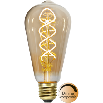 LED Lamp E27 ST64 Decoled Spiral Amber